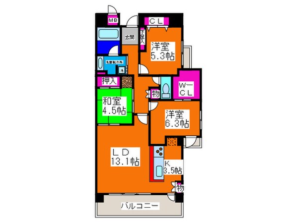 インペリアル鳳の物件間取画像